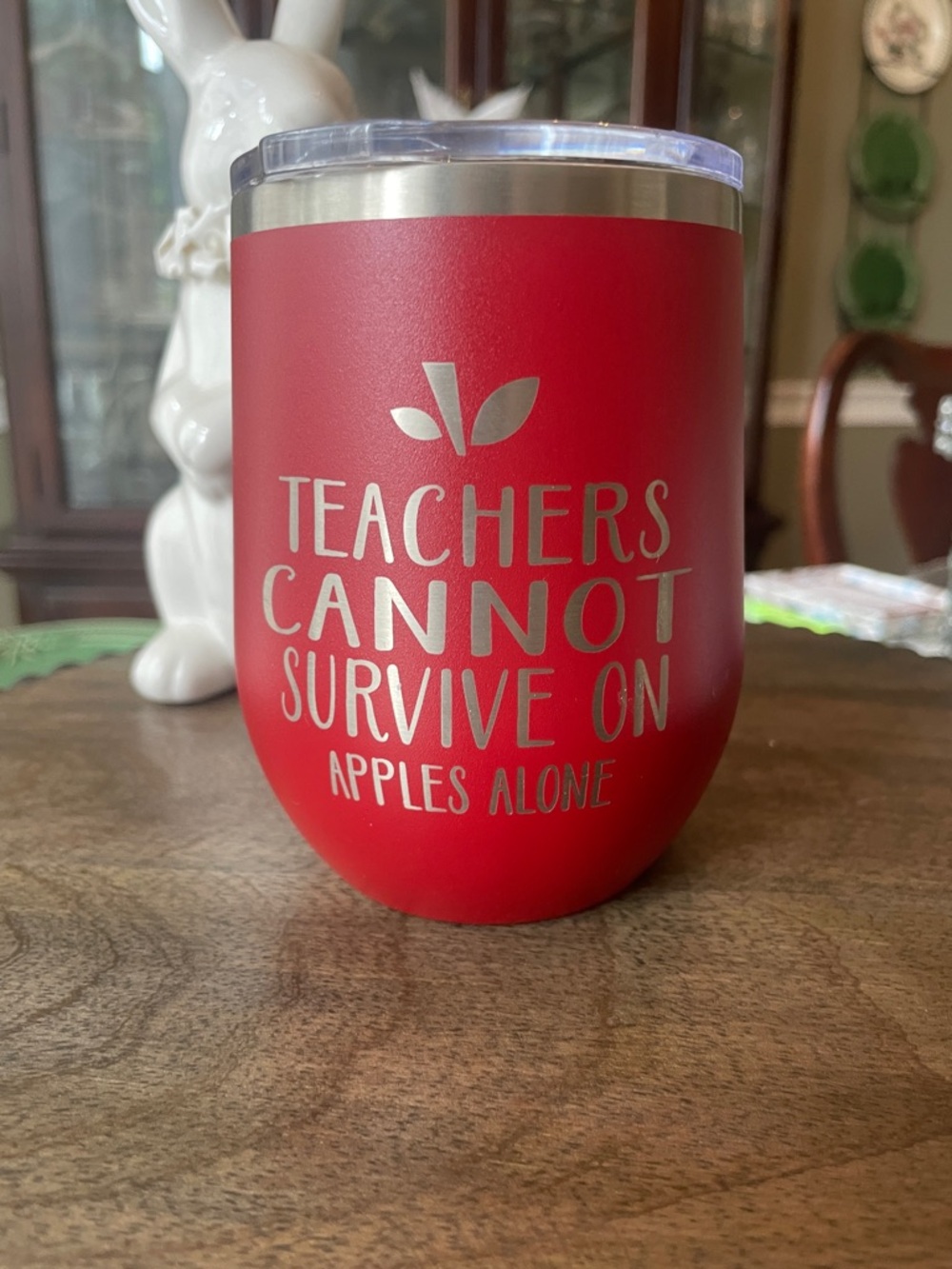 Polar Camel Red Insulated Tumbler - "Teachers Cannot Survive on Apples Alone"